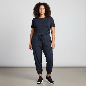 Old Navy stretch tech quick dry mid rise ankle navy track pants size 4X NWT